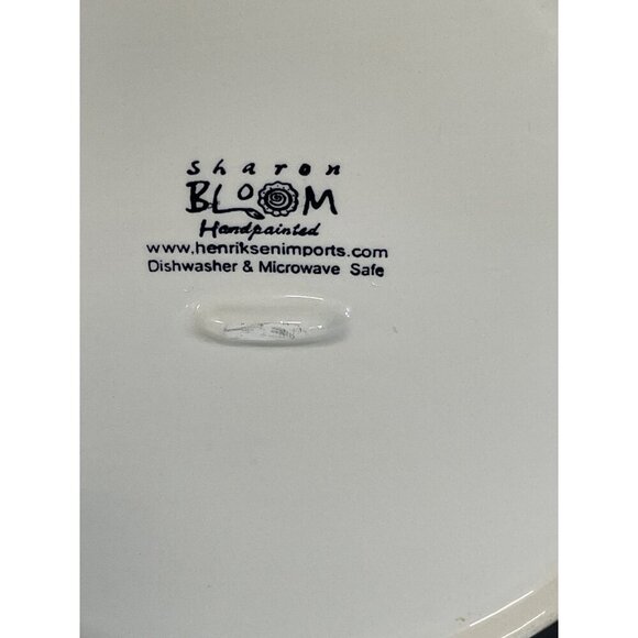 Halloween Owl Bats Square Plate Sharon Bloom Hand Painted 9.75" - Picture 5 of 5